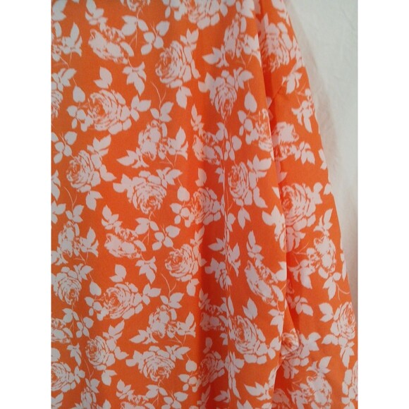LuLaRoe Monroe Kimono With Fringe Open Waterfall Front - L- Orange/ White Floral - Picture 12 of 16
